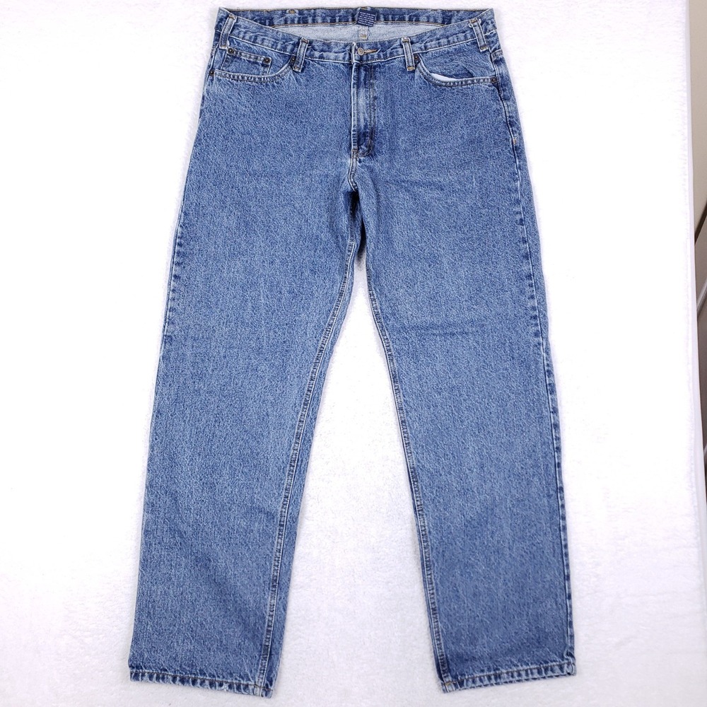 Blue Asphalt Vintage‎ Y2K Baggy Straight Jeans 38x34 Blue